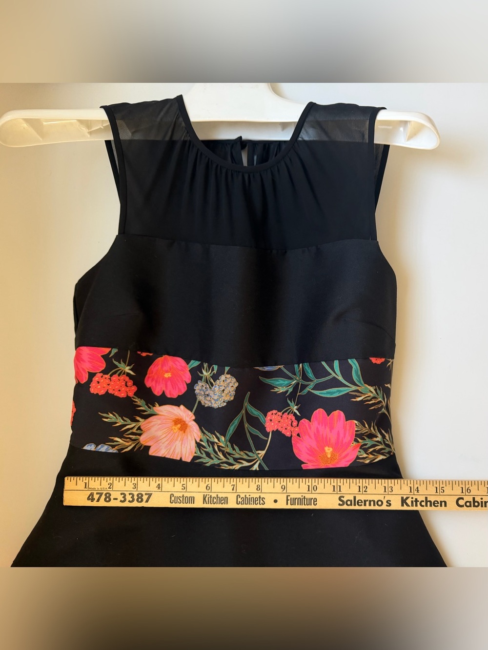 Kate Spade New York Blossom Mikado Midi Dress Striped Floral Print- Black - Sz 2 - Picture 12 of 12